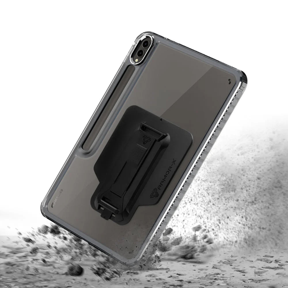 Samsung Galaxy Tab S10 Ultra Case | Transparent Rugged with Strap, Kickstand & X-Mount
