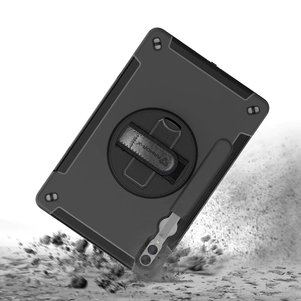 Samsung Galaxy Tab S10+ Case | Rainproof Rugged with Strap & Kickstand