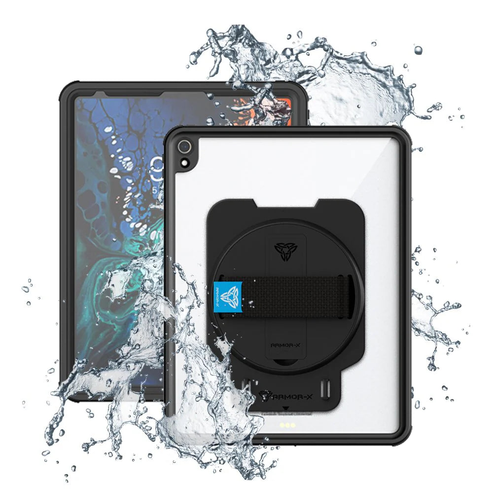 iPad Pro 12.9 ( 3rd Gen. ) 2018 | IP68 Waterproof, Shock & Dust Proof Case With Handstrap & Kickstand | MUN-A11S