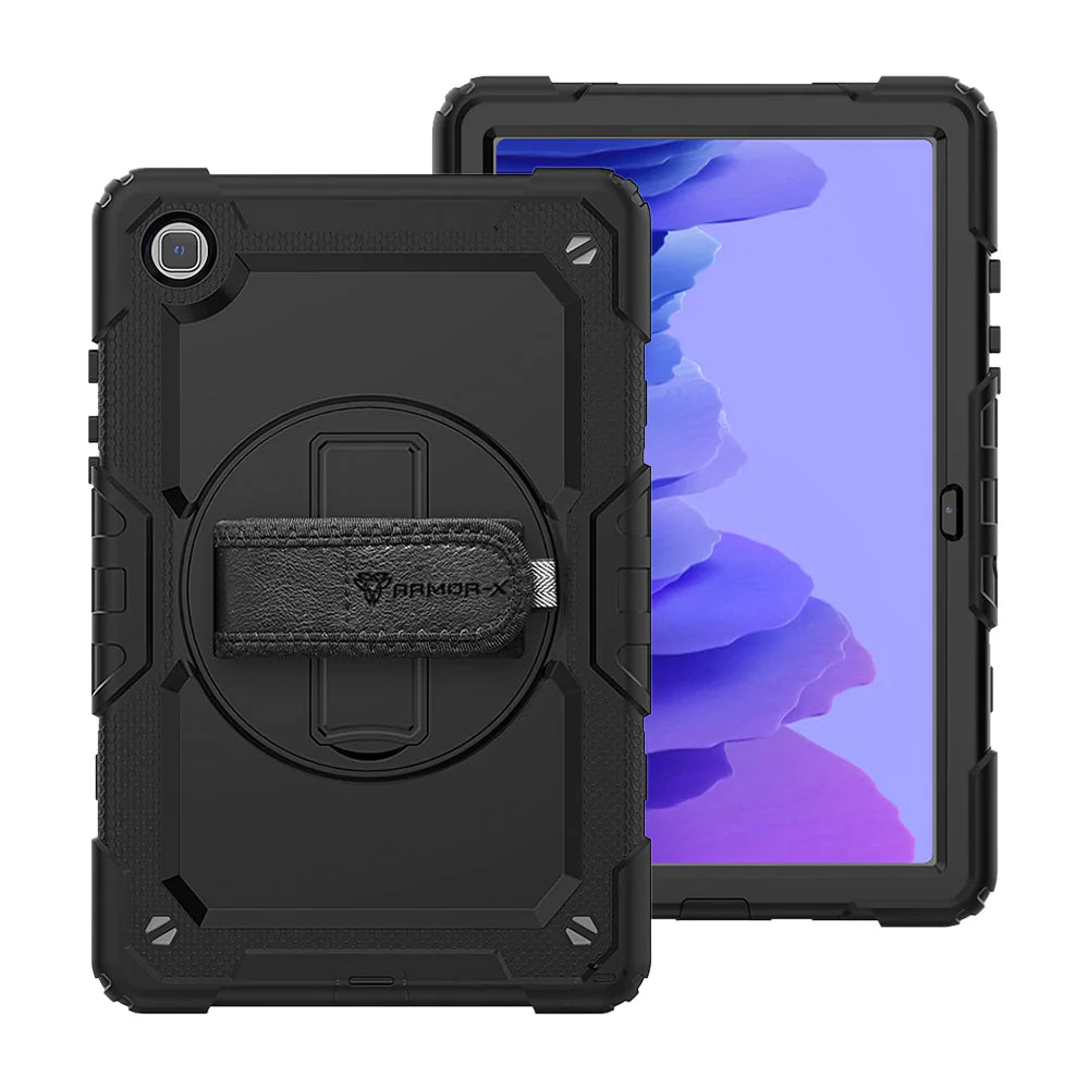 Samsung Galaxy Tab A7 10.4 SM-T500/T505/T507 | Rainproof Military Grade Rugged Case With Hand Strap And Kick-Stand | GEN-SS-T500