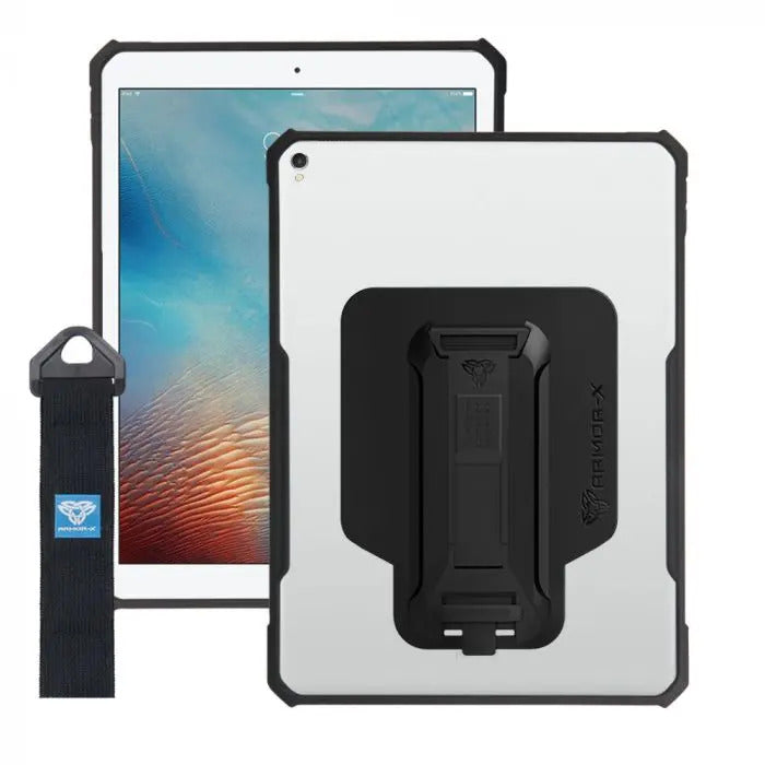 iPad 10.2 (7th & 8th & 9th Gen.) 2019 / 2020 / 2021 | Ultra Slim 4 Corner Anti-Impact Tablet Case With Hand Strap Kick-Stand & X-Mount | DXS-IPAD-N3