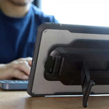 DXS-iPad-PR7 | iPad Pro 12.9 ( 4th / 5th / 6th Gen. ) 2020 / 2021 / 2022 | Ultra slim 4 corner Anti-impact tablet case with hand strap kick-stand & X-Mount Supports Apple Pencil 2 Wireless Charging