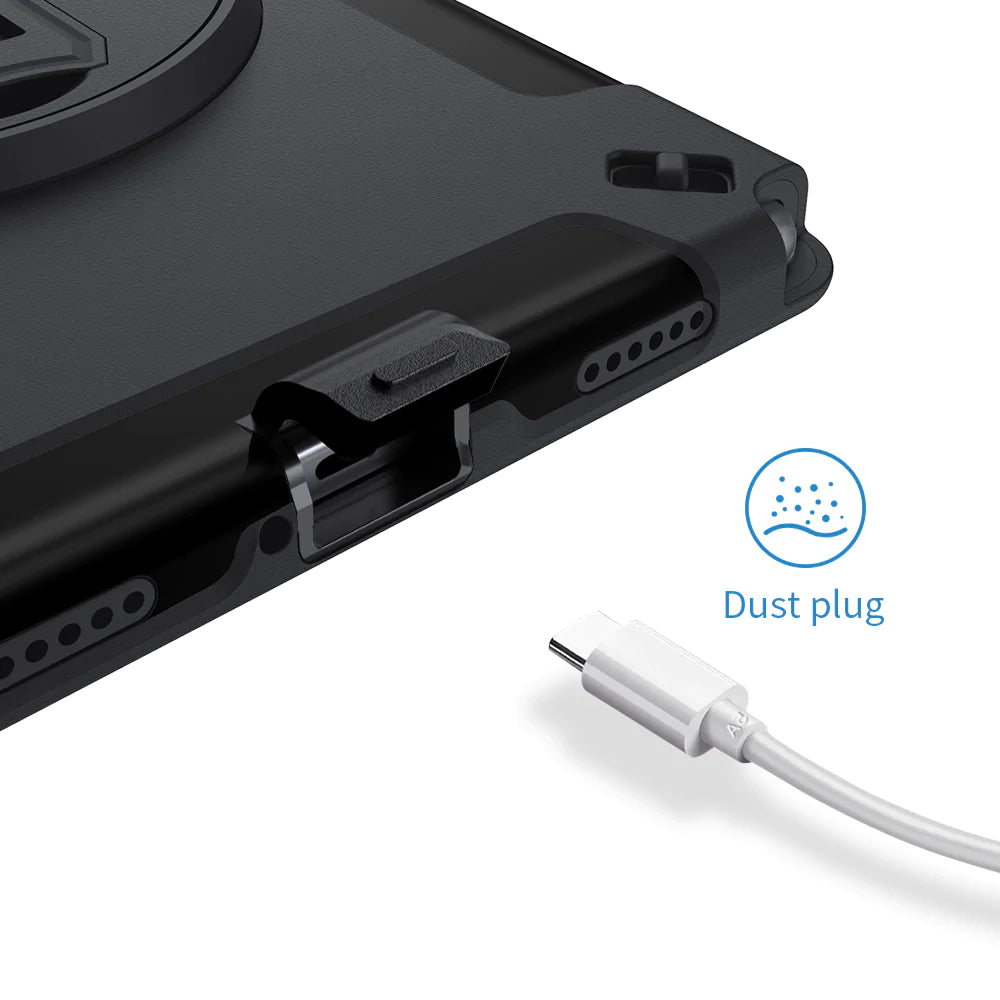 RIN-SS-T290 | Samsung Galaxy Tab A 8.0 (2019) T290 T295 | Rainproof military grade rugged case with hand strap and kick-stand