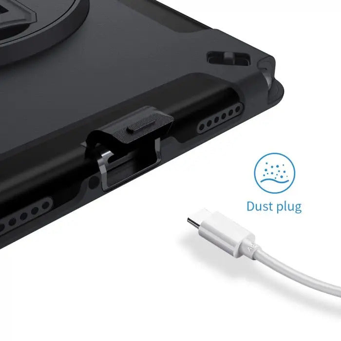 RIN-SS-T225 | SAMSUNG GALAXY TAB A7 LITE 8.7 SM-T220/T225 | RAINPROOF MILITARY GRADE RUGGED CASE WITH HAND STRAP AND KICK-STAND