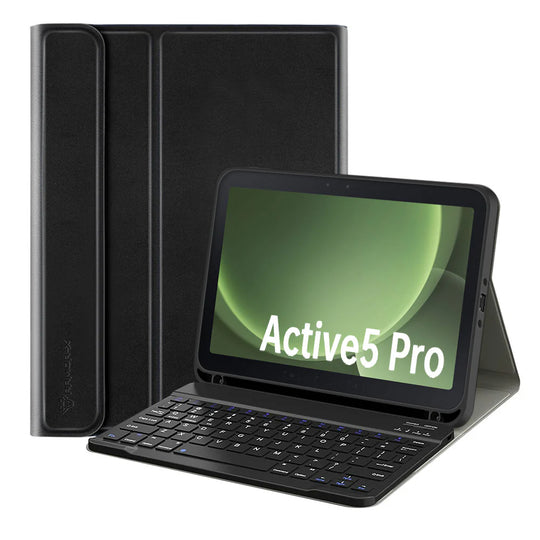 Samsung Galaxy Tab Active5 Pro (10.1-inch) SM-X350 SM-X356 SM-X358 / Active4 Pro / Active Pro | Detachable Keyboard Case with PU leather Folio Cover | HKV-SS-X350