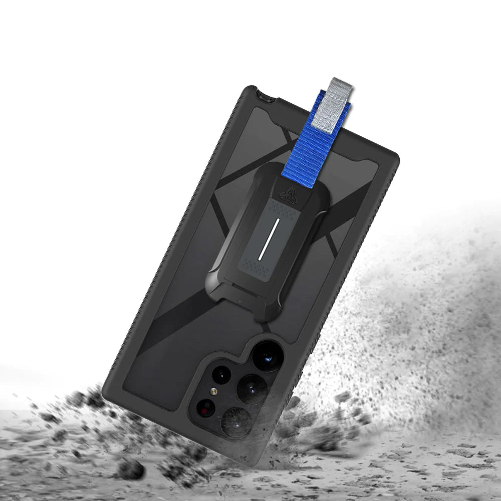 Samsung Galaxy S23 Ultra SM-S918 Case | Protection Military Grade w/ KEY Mount & Carabiner - Black | HX-SS23-S23U