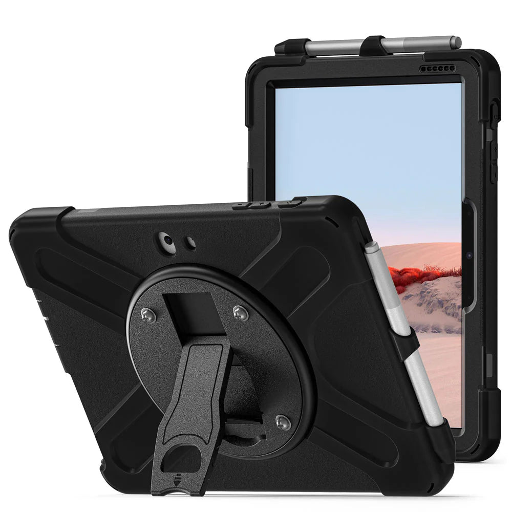 JVN-SS-X350 | Samsung Galaxy Tab Active5 Pro SM-X350 SM-X356 / Active4 Pro SM-T630 T636 DM-638U / Active Pro SM-T545 T547 | Ultra 3 Layers Shockproof Rugged Case With VESA 75x75mm Mounting Holes & Kick-stand