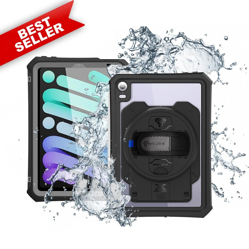 MAN-iPad-M6PN | iPad mini (A17 Pro) / iPad Mini 6 | IP68 Waterproof, Shock & Dust Proof Case Supports Apple Pencil Pro Wireless Charging