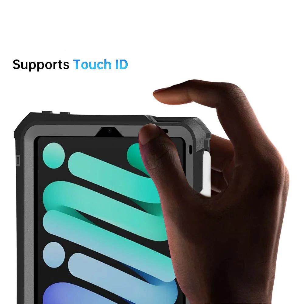 MAN-iPad-M6PN | iPad mini (A17 Pro) / iPad Mini 6 | IP68 Waterproof, Shock & Dust Proof Case Supports Apple Pencil Pro Wireless Charging