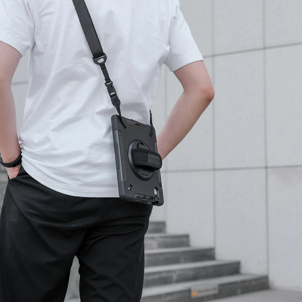 Samsung Galaxy Tab Active 5 SM-X306B / Tab Active3 SM-T570 SM-T575 SM-T577 | Rainproof military grade rugged case with hand strap and kick-stand | RIN-SS-X306