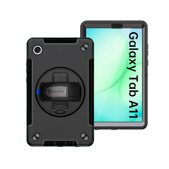 Samsung Galaxy Tab A11 ( 8.7" ) SM-X133 / SM-X135 | Rainproof military grade rugged case with hand strap and kick-stand