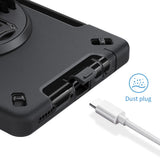 Samsung Galaxy Tab A9+ A9 Plus ( 11" ) SM-X210 / SM-X215 / SM-X216 | Rainproof military grade rugged case with hand strap and kick-stand | RIN-SS-X210 — view 4