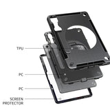 Samsung Galaxy Tab S9 FE SM-X510 X516 X518 | Rainproof military grade rugged case with hand strap and kick-stand | RIN-SS-X510 — view 5