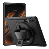 Samsung Galaxy Tab S8 Ultra SM-X900 / X906 | Rainproof military grade rugged case with hand strap and kick-stand | RIN-SS-X900 — view 1