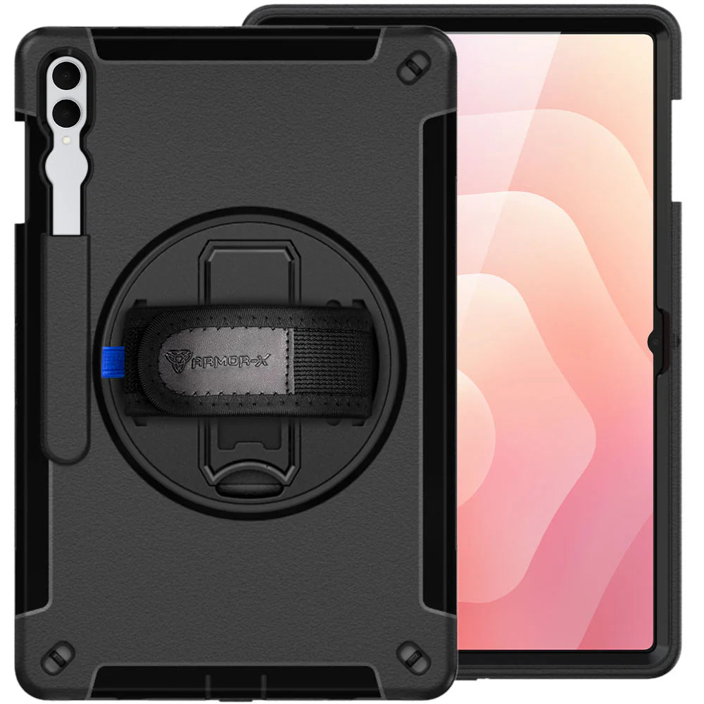 RIN-SS-X930 | Samsung Galaxy Tab S11 Ultra SM-X930 / X936 | Rainproof military grade rugged case with hand strap and kick-stand