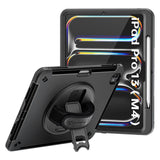 iPad Pro 13 ( M4/M5 ) | Rainproof military grade rugged case with hand strap & kick-stand (built-in screen protector) | RIN-iPad-PR10 — view 1