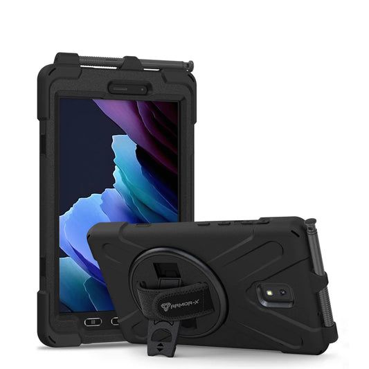 JLN-SS-T570 | Samsung Galaxy Tab Active 3 T570 T575 T577 | Ultra 3 layers shockproof rugged case with hand strap & kick-stand & pen holder