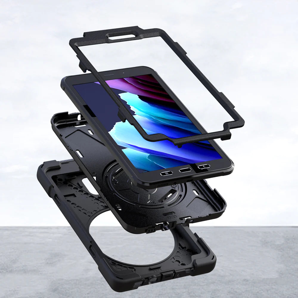 Samsung Galaxy Tab Active 3 T570 T575 T577 | Ultra 3 layers shockproof rugged case with hand strap & kick-stand & pen holder | JLN-SS-T570