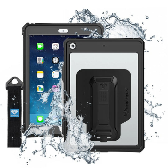 iPad 10.2 (7th & 8th & 9th Gen.) 2019 / 2020 / 2021 | IP68 Waterproof Case W/ Keyboard Connector, Pencil Holder, Hand Strap, Kickstand & X-mount | MXK-A10S