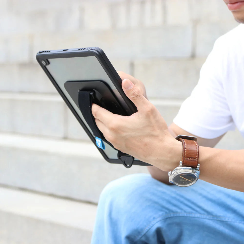 iPad 10.2 (7th & 8th & 9th Gen.) 2019 / 2020 / 2021 | IP68 Waterproof Case W/ Keyboard Connector, Pencil Holder, Hand Strap, Kickstand & X-mount | MXK-A10S