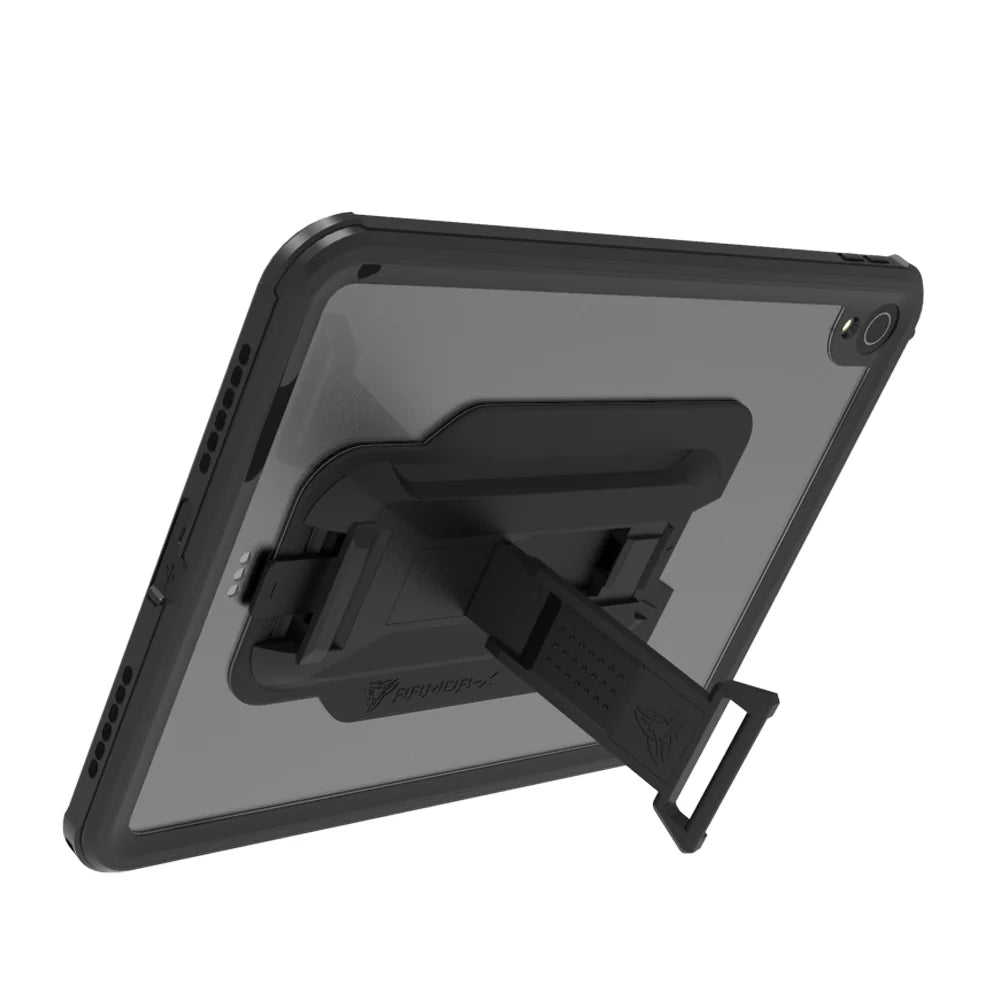 MXK-A10S | iPad 10.2 (7th & 8th & 9th Gen.) 2019 / 2020 / 2021 | IP68 Waterproof Case W/ Keyboard Connector, Pencil Holder, Hand Strap, Kickstand & X-mount