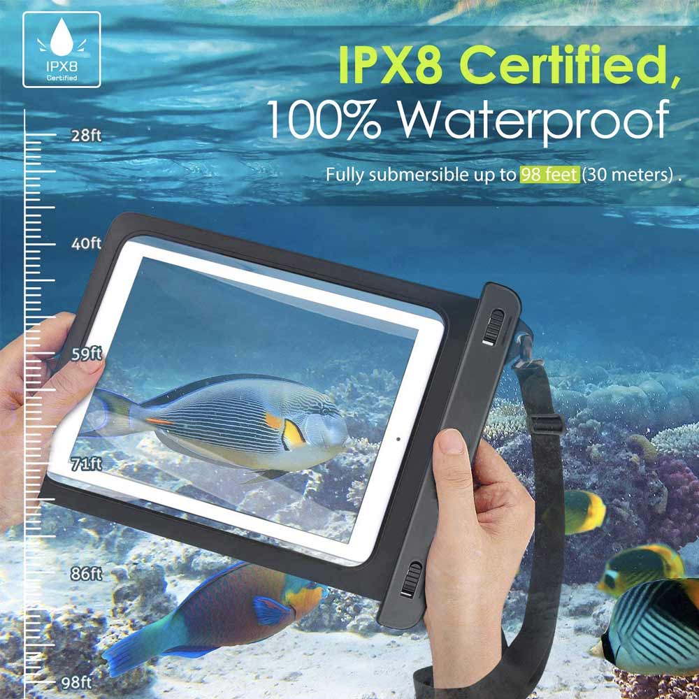 AG-W13 | IPX8 Waterproof Universal Case for iPad / Tablet Up to 12 Inches