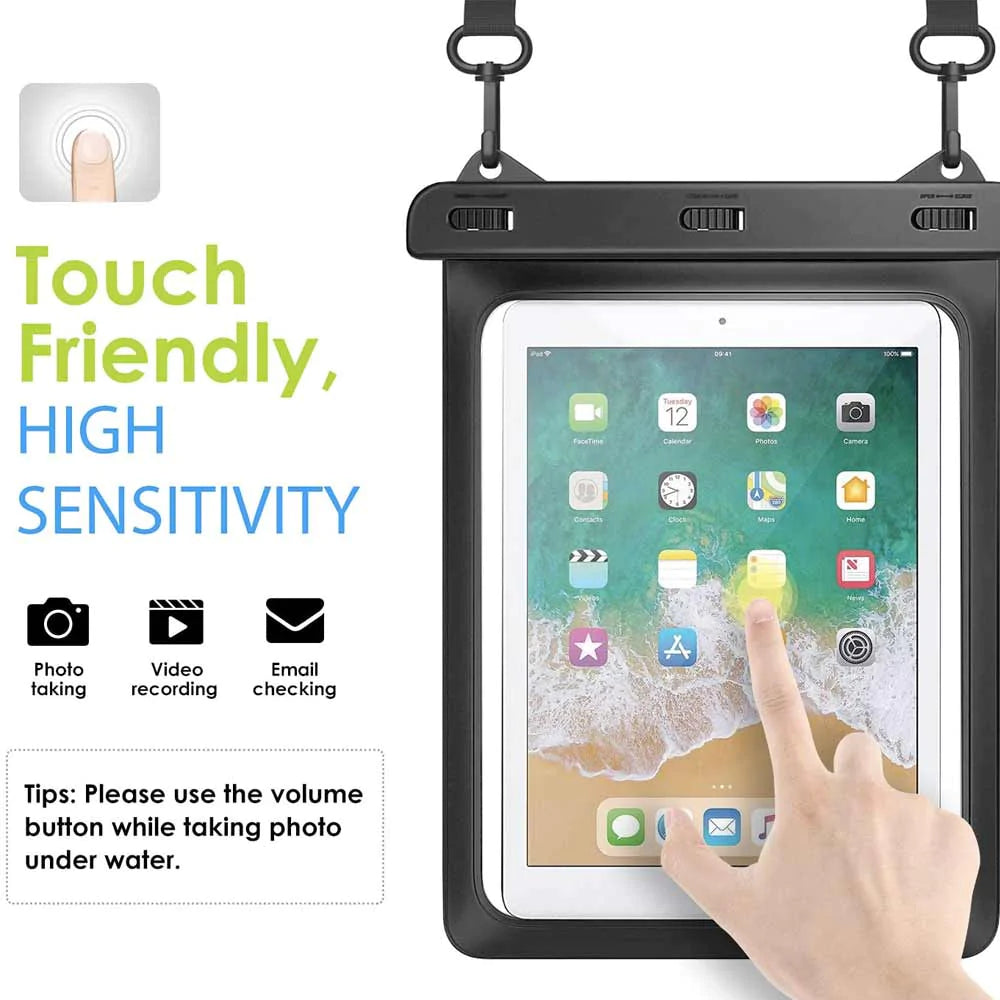 AG-W13 | IPX8 Waterproof Universal Case for iPad / Tablet Up to 12 Inches