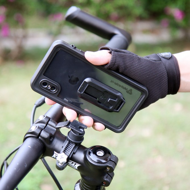 iPhone X iPhone Xs Waterproof Case | IP68 Shock & Water Proof Cover W/ X-Mount & Carabiner | MX-IPHX-BK