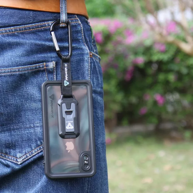 iPhone X iPhone Xs Waterproof Case | IP68 Shock & Water Proof Cover W/ X-Mount & Carabiner | MX-IPHX-BK