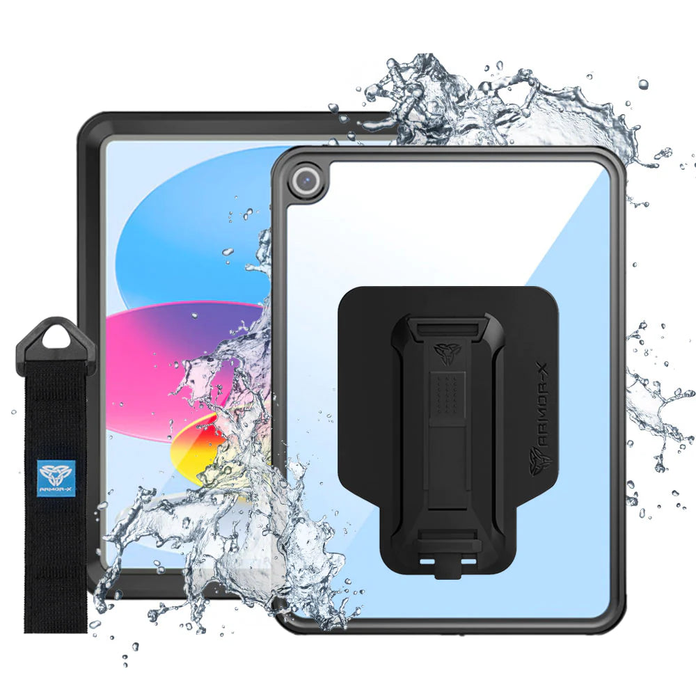iPad 11-Inch (11th Gen / A16) | IP68 Waterproof, Shock & Dust Proof Case With Handstrap & Kickstand & X-Mount | MXS-iPad-N5