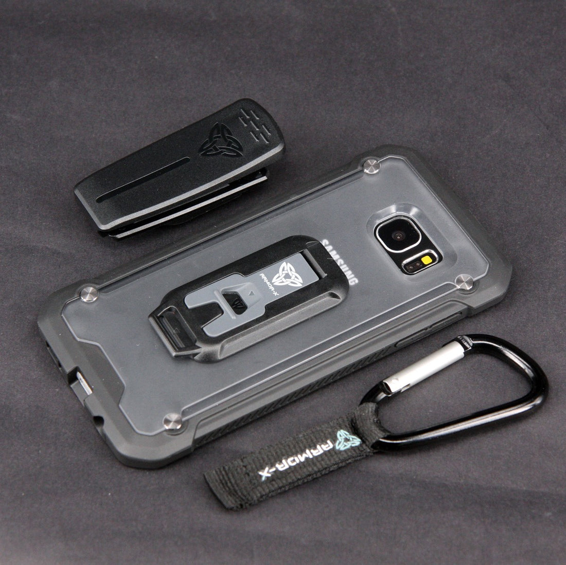 Samsung Galaxy S9 | Shockproof Rugged Case + Belt Clip & Carabiner | BT-S9-BK