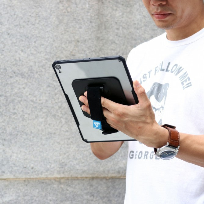 DXS-iPad-PR6 | iPad Pro 11 ( 1st / 2nd / 3rd / 4th Gen. ) 2018 / 2020 / 2021 / 2022 | Ultra slim 4 corner Anti-impact tablet case with hand strap kick-stand & X-Mount. Supports Apple Pencil 2 Wireless Charging