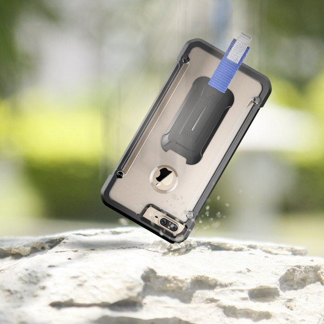 iPhone 7/8 Plus Shockproof Case with Key Mount & Carabiner | BT-i8P-BK-HK