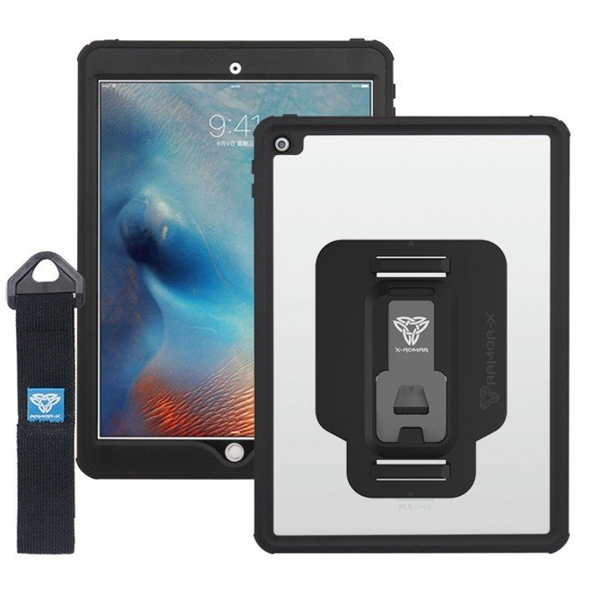 MXS-A8S | iPad Pro 10.5 2017 | IP68 Waterproof Case With Handstrap & Kickstand & X-Mount