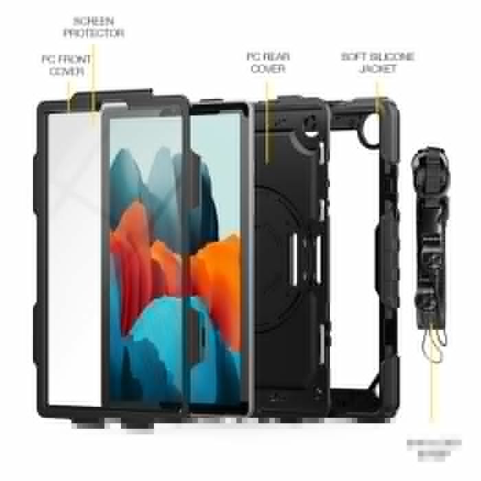 Samsung Galaxy Tab A7 10.4 SM-T500/T505/T507 | Rainproof Military Grade Rugged Case With Hand Strap And Kick-Stand | GEN-SS-T500