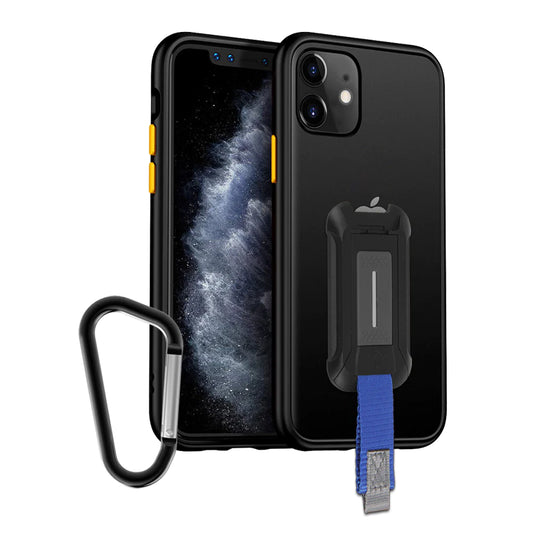 GX-IPH-11-BK | iPhone 11 Case 6.1 | Ultra Slim Hyper Shockproof Case w/ X-Mount & Carabiner -Black