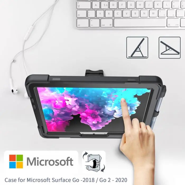 Microsoft Surface Go / Surface Go 2 / Surface Go 3 | Ultra 3 layers shockproof rugged case with hand strap and kick-stand | JLN-MS-SFGO2