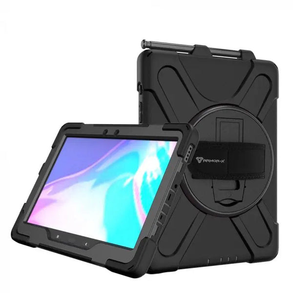 JLN-SS-ACTPR | Samsung Galaxy Tab Active Pro SM-T545 T547 / Active4 Pro SM-T630 T636 | Ultra 3 layers shockproof rugged case with hand strap & kick-stand & pen holder