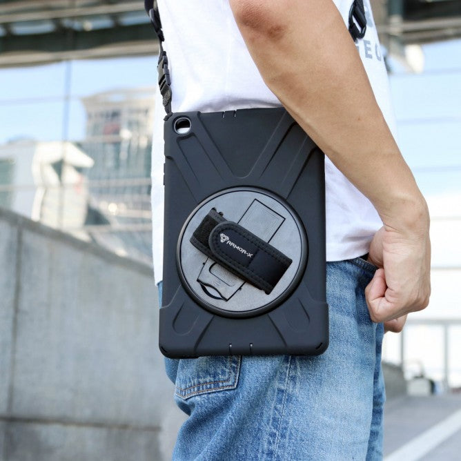 JLN-SS-S5E | SAMSUNG GALAXY TAB S5E T720 T725 T727 | ULTRA 3 LAYERS SHOCKPROOF RUGGED CASE WITH HAND STRAP AND KICK-STAND