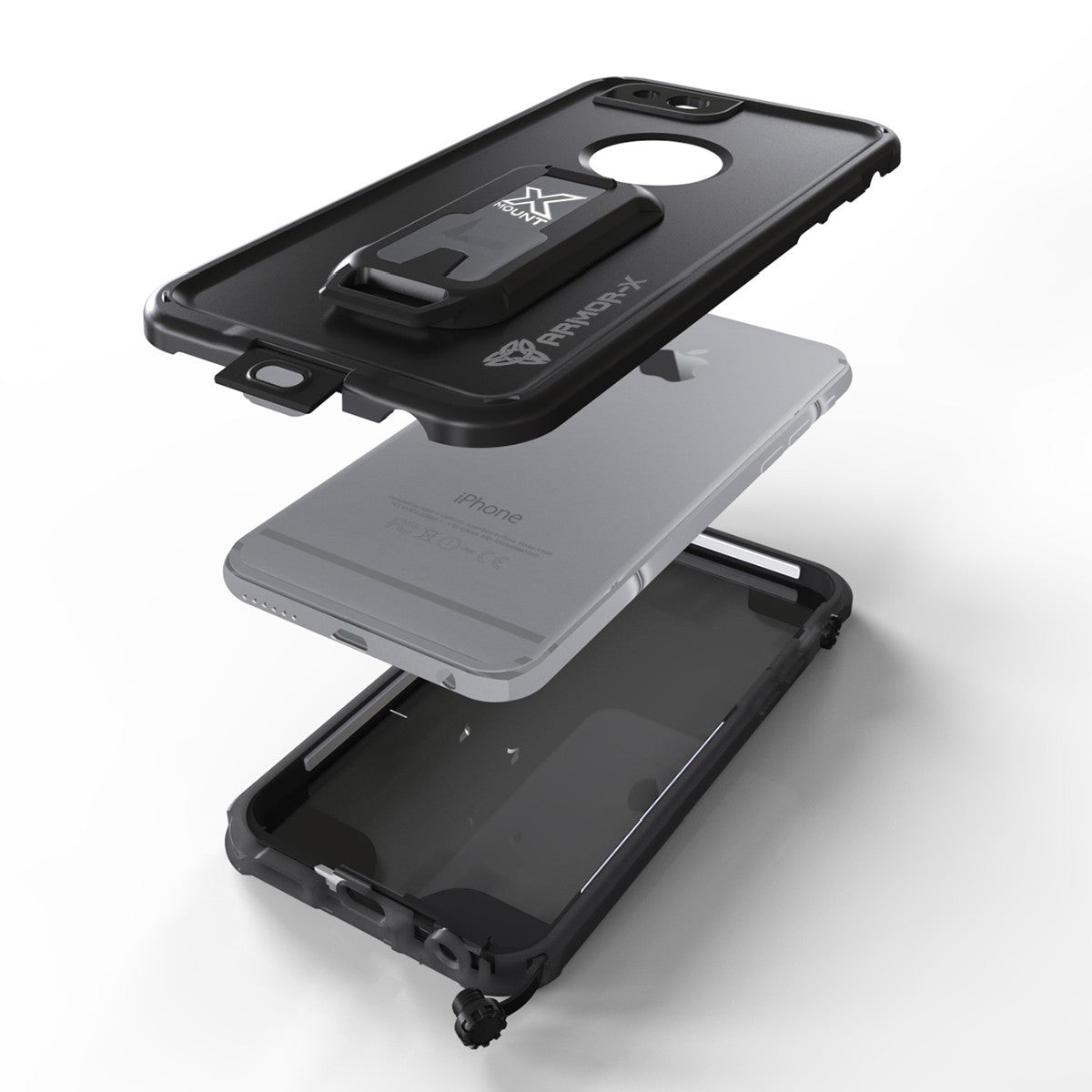 MX-AP7-BK IP68 WATERPROOF CASES FOR IPHONE 7/8 WITH CARABINER