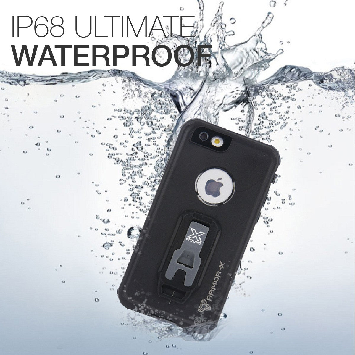 MX-AP7-BK IP68 WATERPROOF CASES FOR IPHONE 7/8 WITH CARABINER