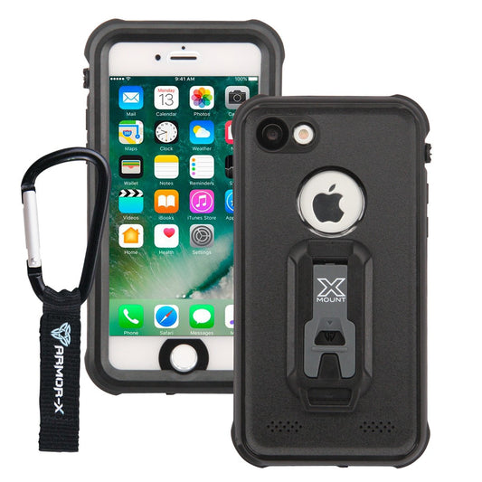 MX-AP7-BK IP68 WATERPROOF CASES FOR IPHONE 7/8 WITH CARABINER