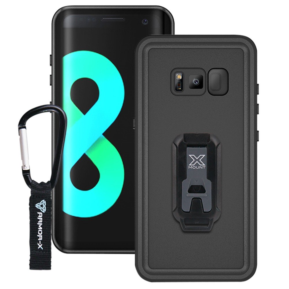 MX-S8P-BK ARMOR-X SAMSUNG GALAXY S8 PLUS IP68 2 METER WATERPROOF CASE WITH CARABINER