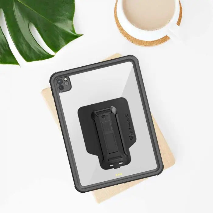 MXS-A17S | iPad Pro 12.9 ( 5th / 6th Gen ) 2021 / 2022 | IP68 Waterproof, Shock & Dust Proof Case With Handstrap & Kickstand & X-Mount