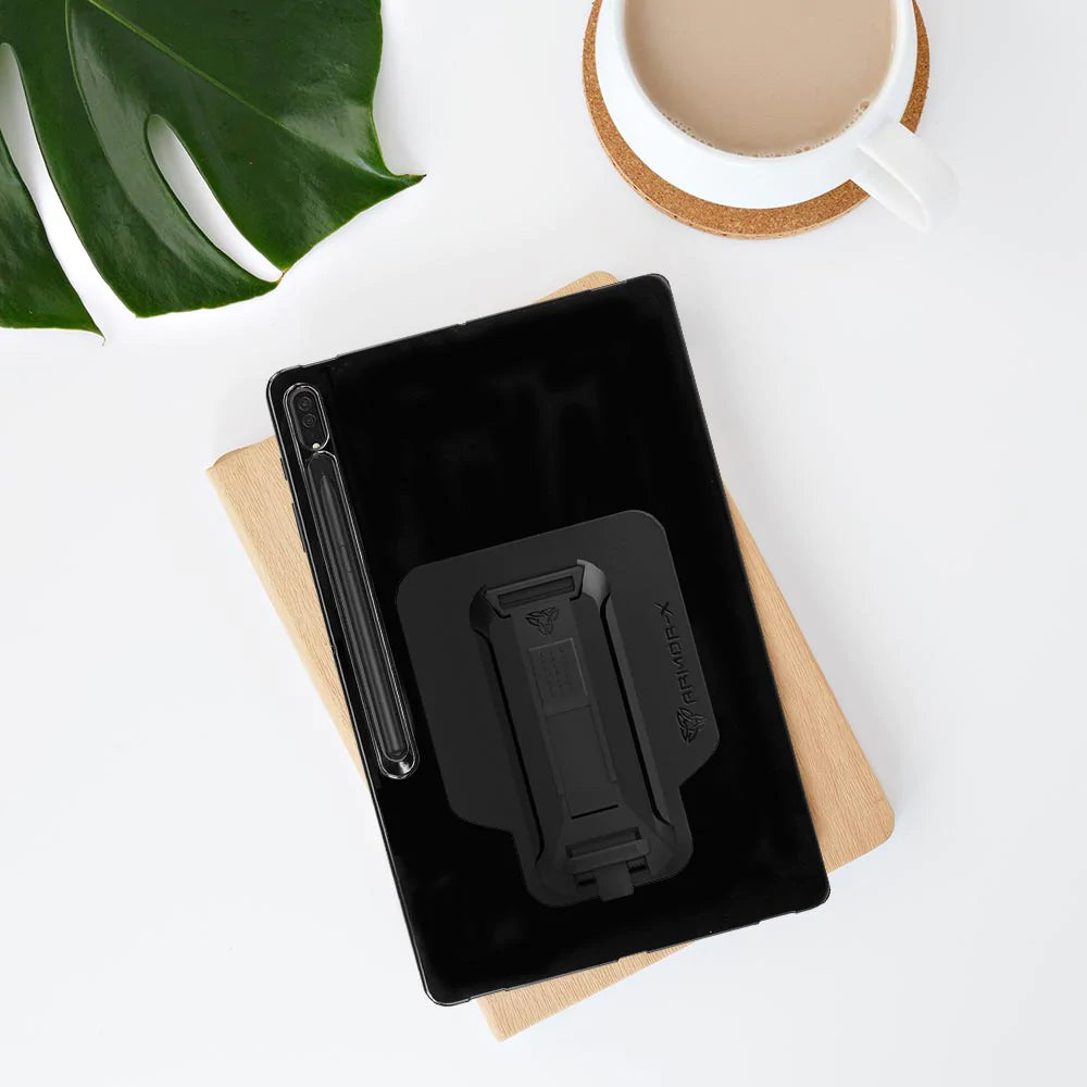 PXS-SS-X900 | Samsung Galaxy Tab S8 Ultra SM-X900 / X906 | Shockproof Case w/ Kickstand & hand strap & X-Mount