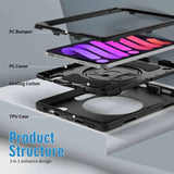 iPad Mini 6 / A17 Pro | Rainproof Military Grade Rugged Case With Hand Strap And Kick-Stand Supports Apple Pencil Wireless Charging | RIN-IPAD-M6 — view 2