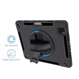 iPad Pro 11 ( 1st / 2nd / 3rd / 4th Gen ) 2018 / 2020 / 2021 / 2022 | Rainproof military grade rugged case with hand strap & kick-stand & pen holder | RIN-iPad-PR8 — view 7