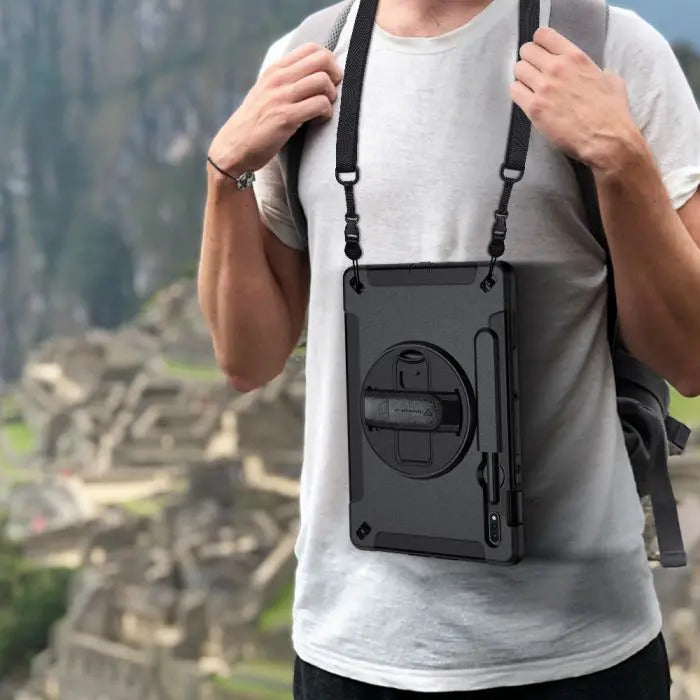 Samsung Galaxy Tab A8 (X200/X205) | Rainproof Rugged Case with Strap & Kickstand