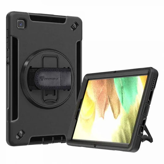 RIN-SS-T225 | SAMSUNG GALAXY TAB A7 LITE 8.7 SM-T220/T225 | RAINPROOF MILITARY GRADE RUGGED CASE WITH HAND STRAP AND KICK-STAND