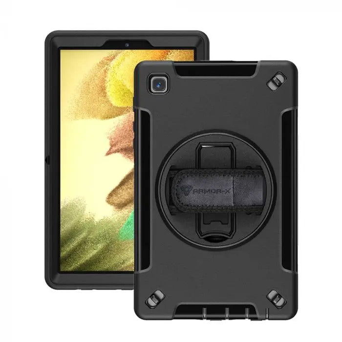 Samsung Galaxy Tab A7 Lite 8.7 SM-T220/T225 | Rainproof Military Grade Rugged Case With Hand Strap And Kick-Stand | RIN-SS-T225